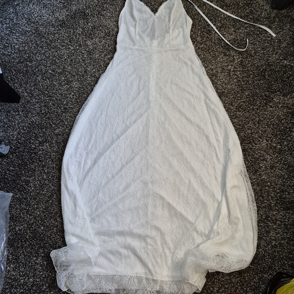Elegant White Lace Gown